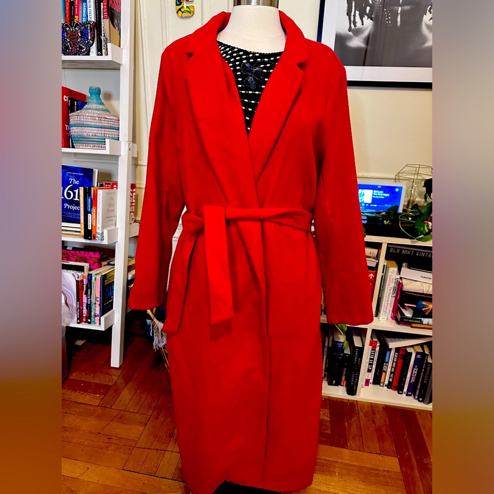 Wrap Front Double Knit Coat 
Just Fab Size 1x